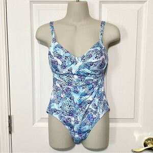 Vilebrequin Womens Size 6 Fish One-Piece Swimsuit Blue White Purple